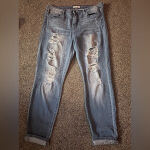 Cello Distressed Jeans Low Rise Slim Straight Leg Women's Junior Size 18